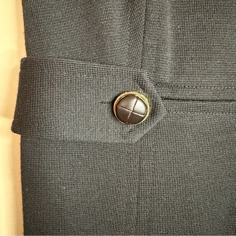 Tory Burch Women L Black Dress Wool Declan Sheath Sleeveless Career Quiet Luxury